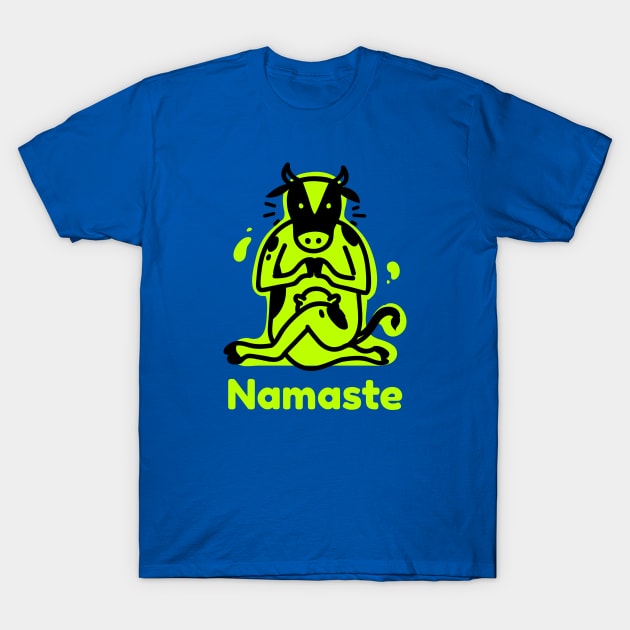Cow Namaste Yoga T-Shirt by Spirit Animals 21